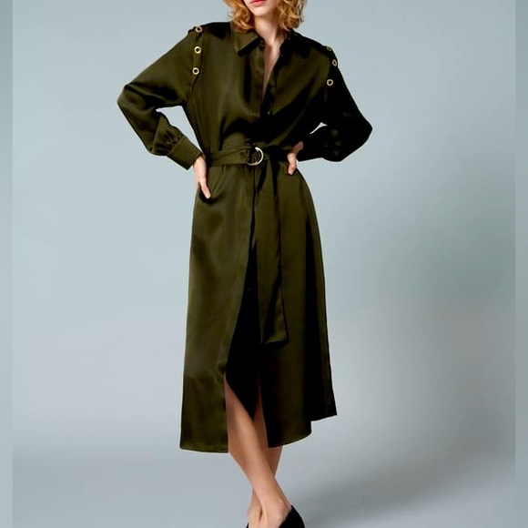 ✨SALE ✨ ZARA RING TRIM SHIRTDRESS ✨SALE ✨ - Picture 1 of 6